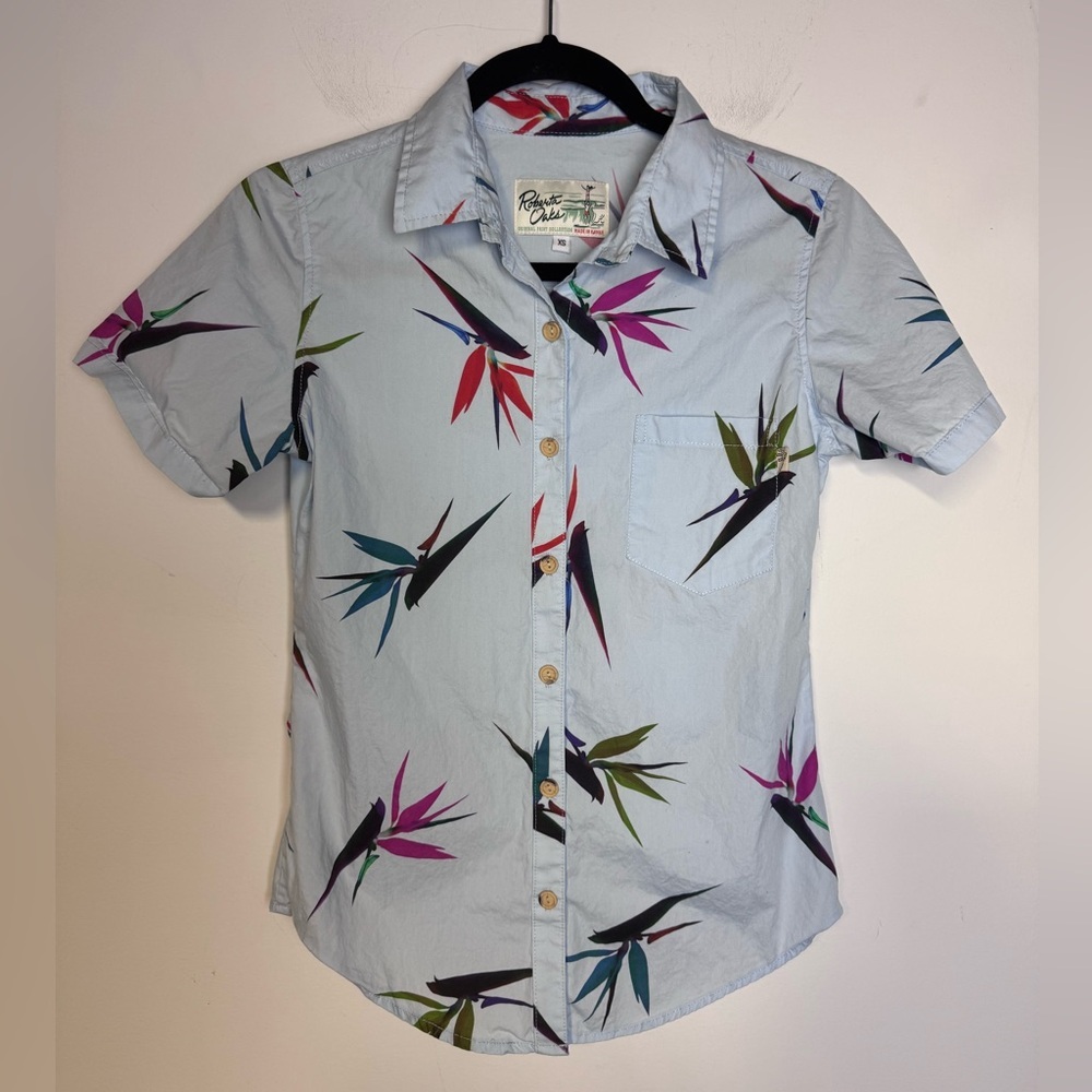 Roberta Oaks Button Down Shirt Blue XS - Picture 2 of 7
